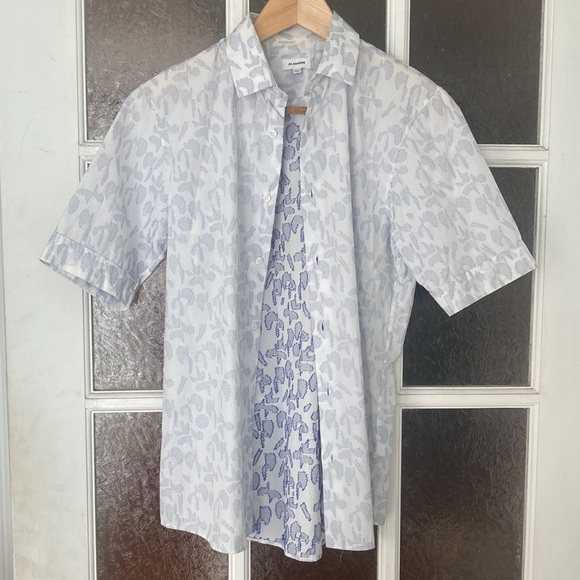 JIL SANDER embroidered short sleeved shirt size 38/15 - Picture 3 of 14